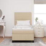 vidaXL Pat cu arcuri Manual Gri deschis și alb. 203 x 100 x 128 cm