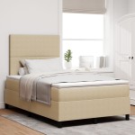vidaXL Pat cu arcuri Manual Gri deschis și alb. 203 x 120 x 128 cm vidaXL Pat cu arcuri Manual Gri deschis și alb. 203 x 120 x 128 cm