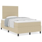 vidaXL Pat cu arcuri Manual Gri deschis și alb. 203 x 120 x 128 cm vidaXL Pat cu arcuri Manual Gri deschis și alb. 203 x 120 x 128 cm
