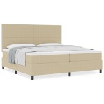 vidaXL Pat cu arcuri Manual Gri deschis și alb. 203 x 200 x 128 cm vidaXL Pat cu arcuri Manual Gri deschis și alb. 203 x 200 x 128 cm