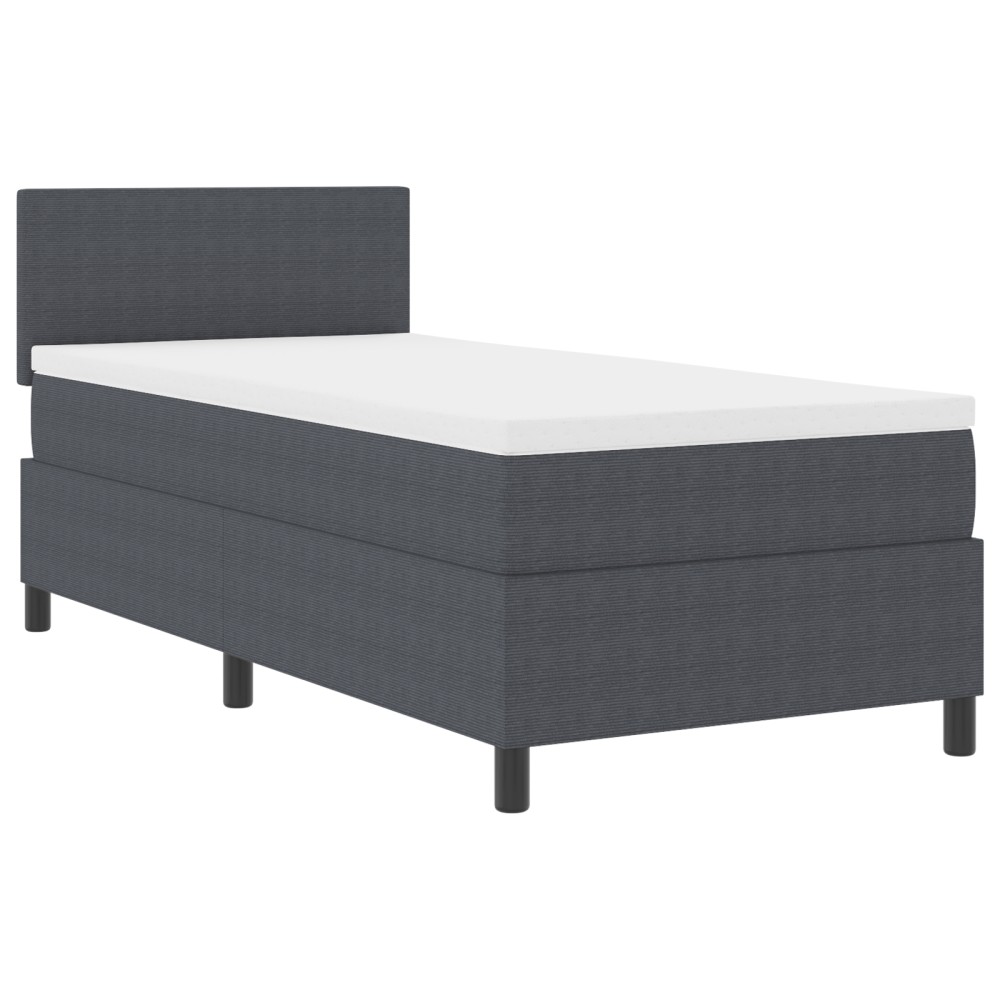 vidaXL Pat cu arcuri Manual Gri închis și alb 203 x 80 x 88 cm