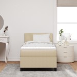 vidaXL Pat cu arcuri Manual Gri deschis și alb. 203 x 80 x 88 cm vidaXL Pat cu arcuri Manual Gri deschis și alb. 203 x 80 x 88 cm