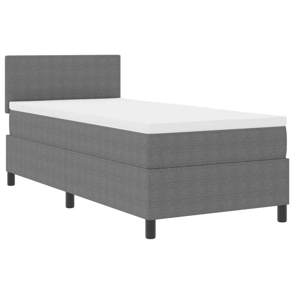 vidaXL Pat cu arcuri Manual Gri deschis și Alb 193 x 90 x 88 cm