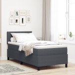 vidaXL Pat cu arcuri Manual Gri închis și alb 193 x 90 x 88 cm vidaXL Pat cu arcuri Manual Gri închis și alb 193 x 90 x 88 cm