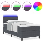 vidaXL Pat cu arcuri Manual Gri închis și alb 193 x 90 x 88 cm vidaXL Pat cu arcuri Manual Gri închis și alb 193 x 90 x 88 cm