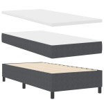 vidaXL Pat cu arcuri Manual Gri închis și alb 193 x 90 x 88 cm vidaXL Pat cu arcuri Manual Gri închis și alb 193 x 90 x 88 cm