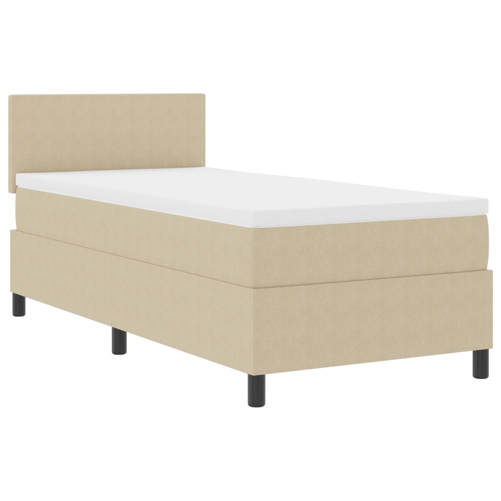 vidaXL Pat cu arcuri Manual Gri deschis și alb. 193 x 90 x 88 cm