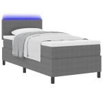 vidaXL Pat cu arcuri Manual Gri deschis și Alb 203 x 90 x 88 cm vidaXL Pat cu arcuri Manual Gri deschis și Alb 203 x 90 x 88 cm