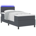 vidaXL Pat cu arcuri Manual Gri închis și alb 203 x 90 x 88 cm vidaXL Pat cu arcuri Manual Gri închis și alb 203 x 90 x 88 cm