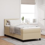 vidaXL Pat cu arcuri Manual Gri deschis și alb. 203 x 90 x 88 cm vidaXL Pat cu arcuri Manual Gri deschis și alb. 203 x 90 x 88 cm