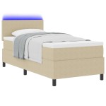 vidaXL Pat cu arcuri Manual Gri deschis și alb. 203 x 90 x 88 cm vidaXL Pat cu arcuri Manual Gri deschis și alb. 203 x 90 x 88 cm