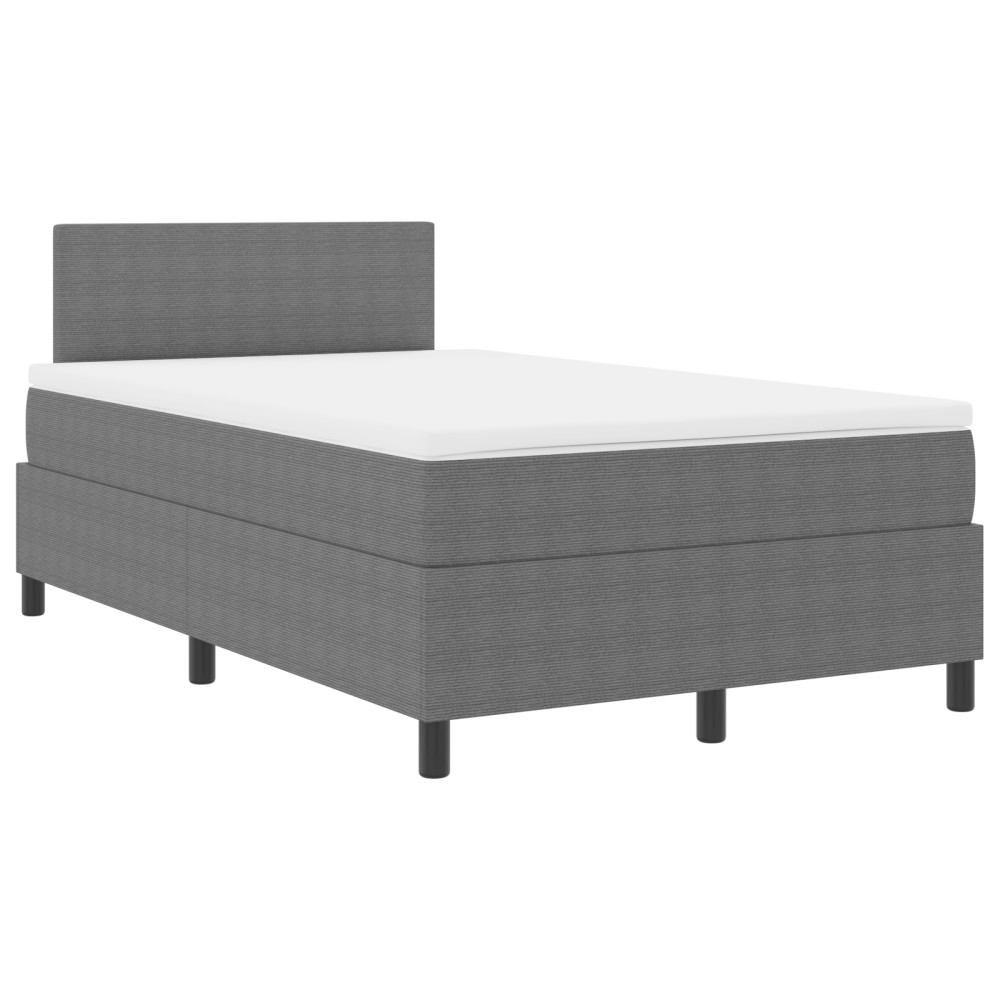 vidaXL Pat cu arcuri Manual Gri deschis și Alb 203 x 120 x 88 cm