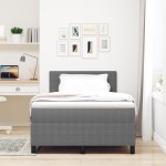 vidaXL Pat cu arcuri Manual Gri deschis și Alb 203 x 120 x 88 cm vidaXL Pat cu arcuri Manual Gri deschis și Alb 203 x 120 x 88 cm