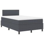 vidaXL Pat cu arcuri Manual Gri închis și Alb 203 x 120 x 88 cm vidaXL Pat cu arcuri Manual Gri închis și Alb 203 x 120 x 88 cm