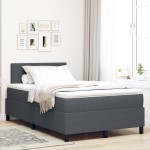 vidaXL Pat cu arcuri Manual Gri închis și Alb 203 x 120 x 88 cm vidaXL Pat cu arcuri Manual Gri închis și Alb 203 x 120 x 88 cm