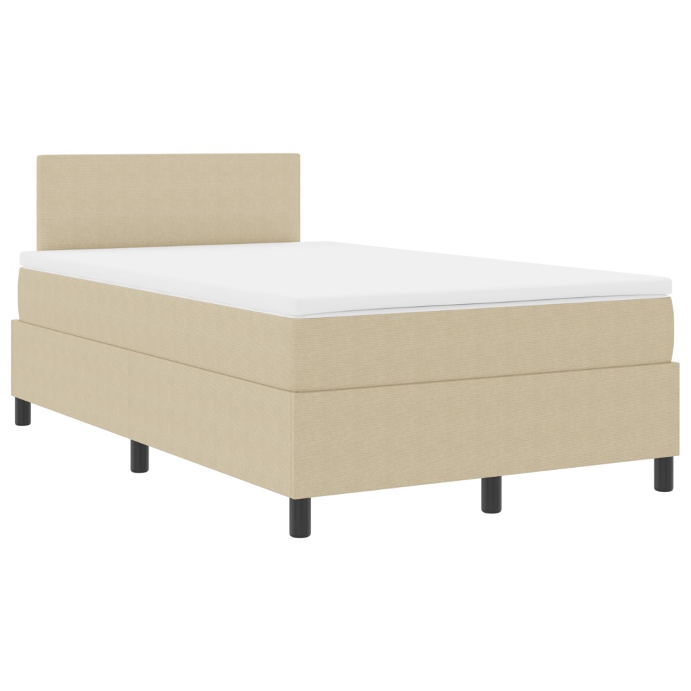 vidaXL Pat cu arcuri Manual Gri deschis și alb. 203 x 120 x 88 cm