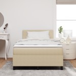 vidaXL Pat cu arcuri Manual Gri deschis și alb. 203 x 120 x 88 cm vidaXL Pat cu arcuri Manual Gri deschis și alb. 203 x 120 x 88 cm