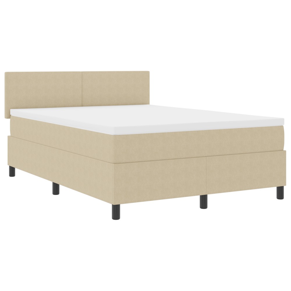 vidaXL Pat cu arcuri Manual Gri deschis și alb. 193 x 144 x 88 cm