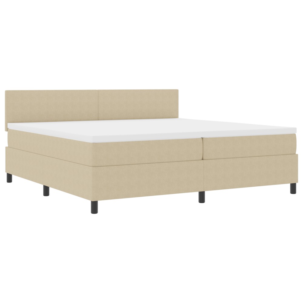 vidaXL Pat cu arcuri Manual Gri deschis și alb. 203 x 200 x 88 cm