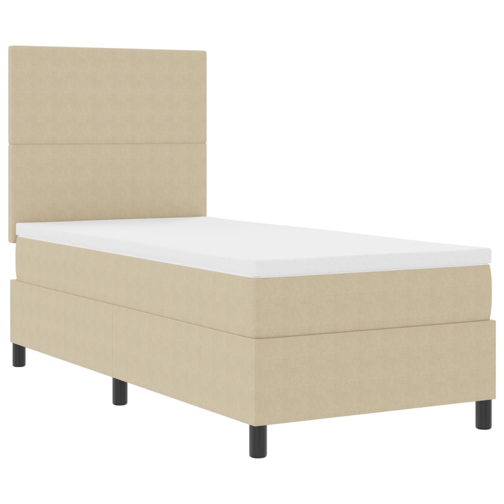vidaXL Pat cu arcuri Manual Gri deschis și alb. 203 x 100 x 128 cm
