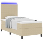 vidaXL Pat cu arcuri Manual Gri deschis și alb. 203 x 100 x 128 cm vidaXL Pat cu arcuri Manual Gri deschis și alb. 203 x 100 x 128 cm