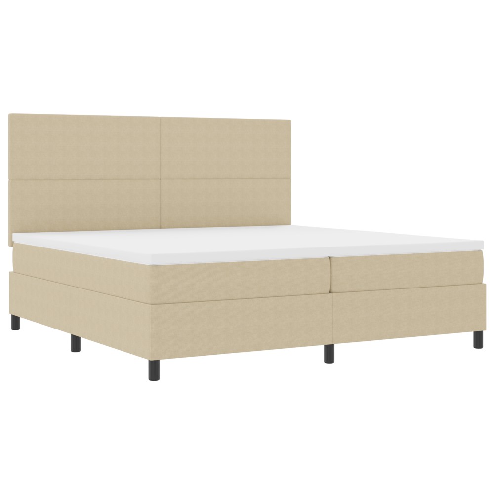 vidaXL Pat cu arcuri Manual Gri deschis și alb. 203 x 200 x 128 cm