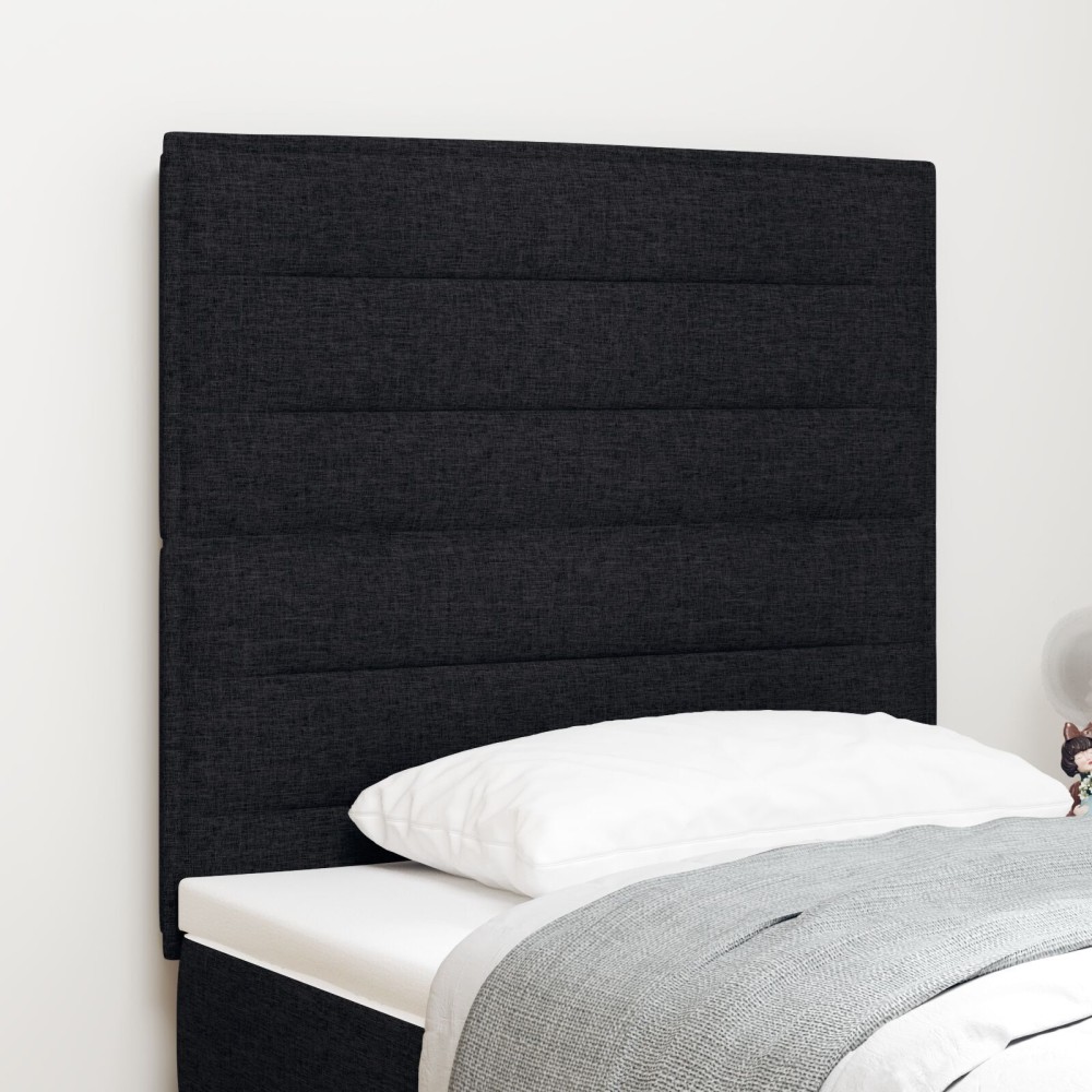 vidaXL Tăblie cap cu headboard Manual Negru 100 cm țesătură