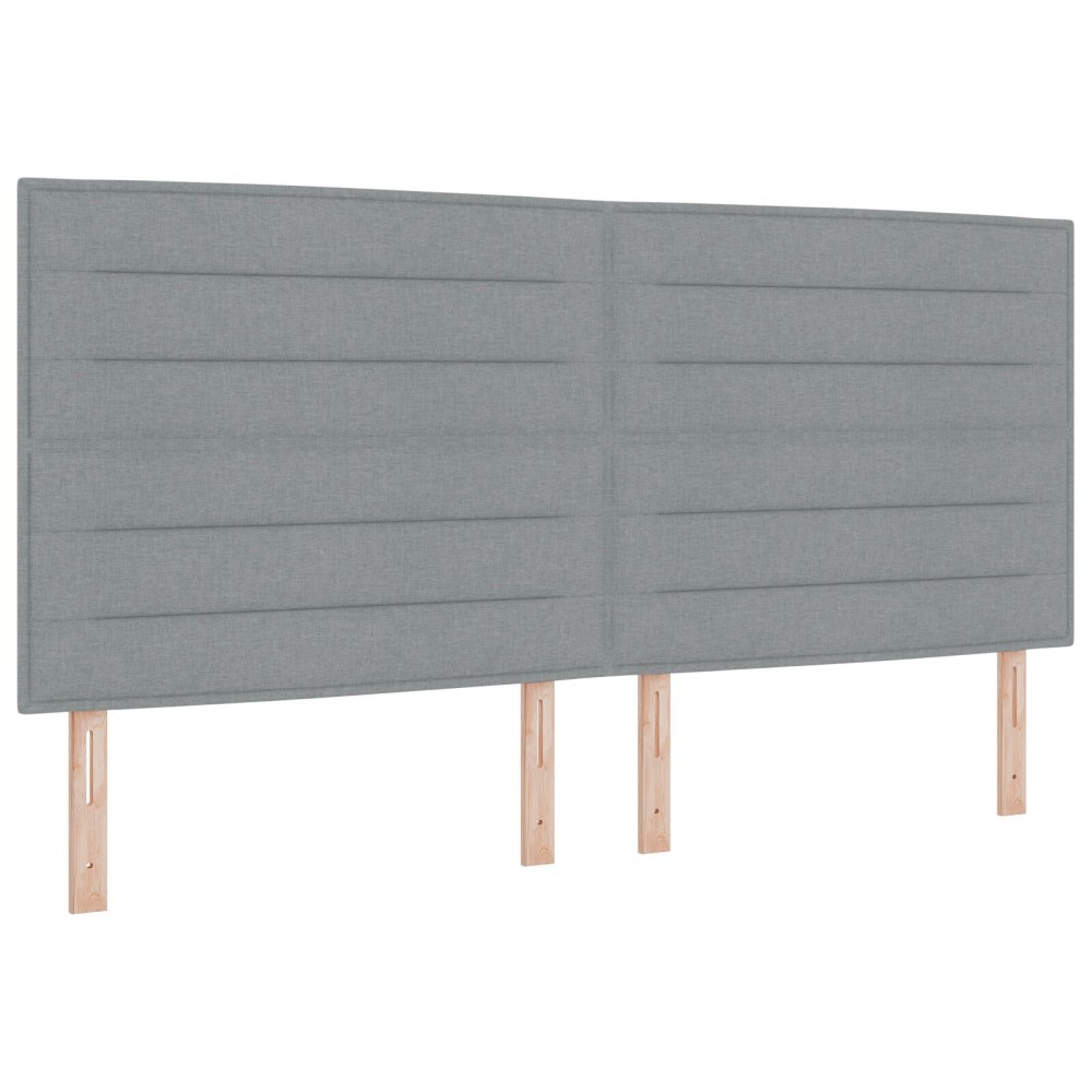 vidaXL Tăblie cap cu headboard Manual Gri deschis 200 cm țesătură