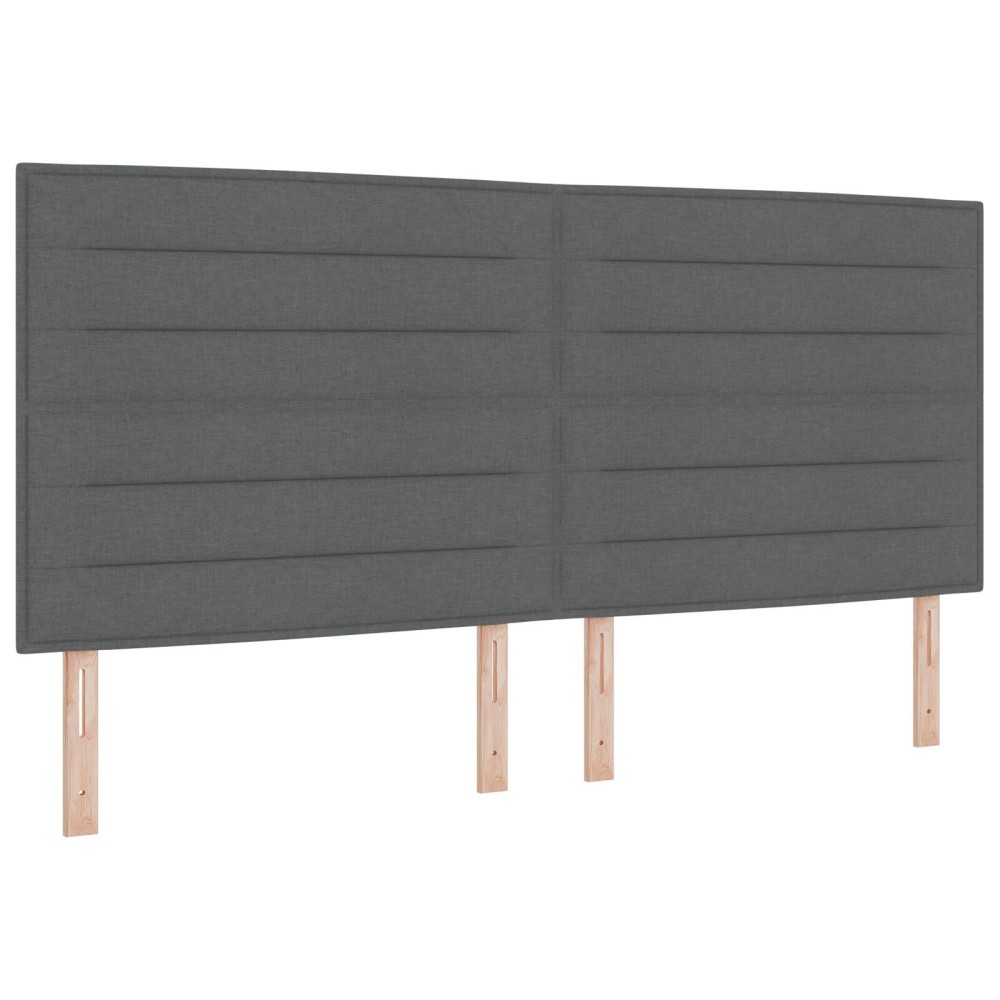 vidaXL Tăblie cap cu headboard Manual Gri închis 200 cm țesătură