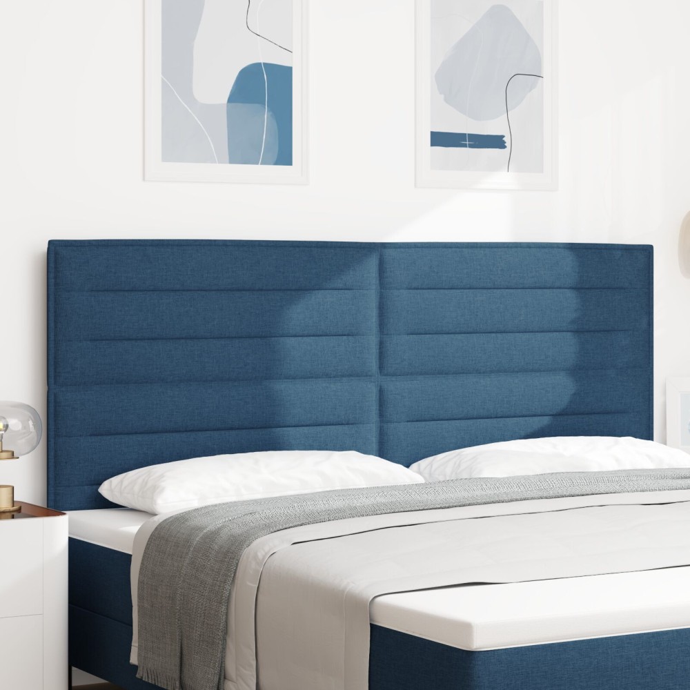 vidaXL Tăblie cap cu headboard Manual albastru 200 cm țesătură
