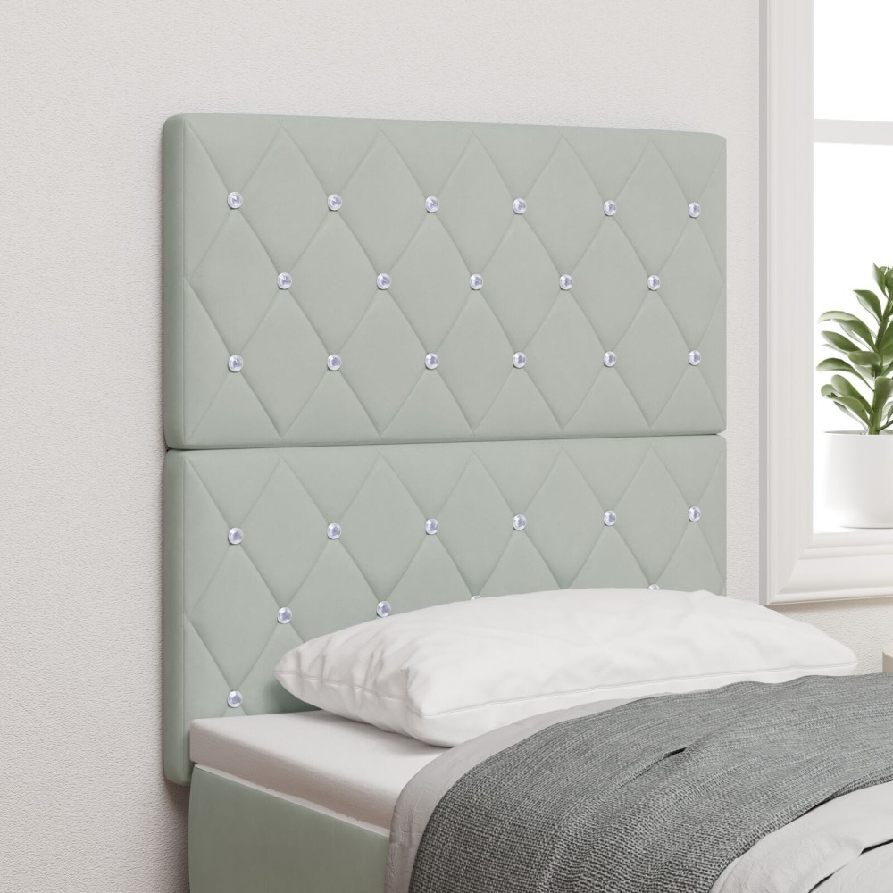 vidaXL Tăblie din Catifea Argyle Manual Gri deschis 80 cm Catifea