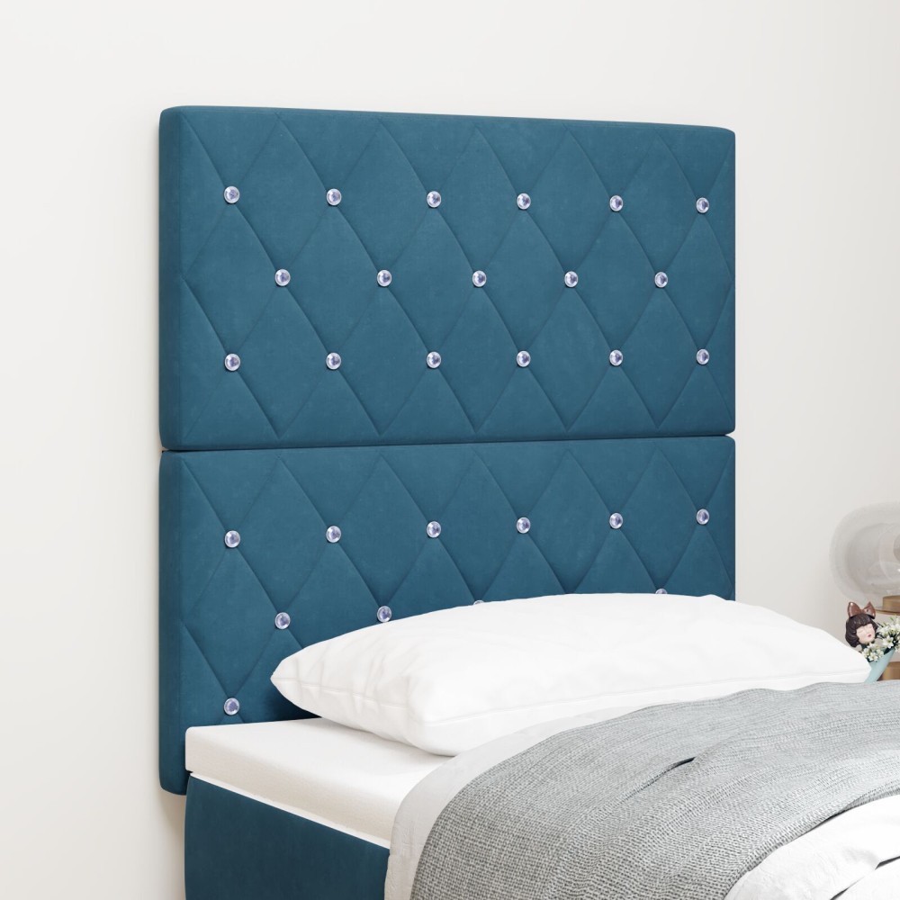vidaXL Tăblie din Catifea Argyle Manual Albastru închis 80 cm Catifea