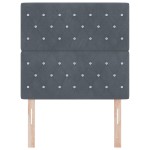 vidaXL Tăblie din Catifea Argyle cu headboard Gri închis 90 cm Catifea