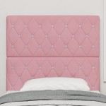 vidaXL Tăblie din Catifea Argyle cu headboard Manual Roz 90 cm Catifea