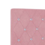 vidaXL Tăblie din Catifea Argyle cu headboard Manual Roz 90 cm Catifea