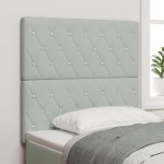 vidaXL Tăblii gri deschis cu butoane de cristal, 100 cm, din catifea vidaXL Tăblii gri deschis cu butoane de cristal, 100 cm, din catifea