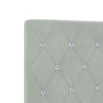 vidaXL Tăblii gri deschis cu butoane de cristal, 100 cm, din catifea vidaXL Tăblii gri deschis cu butoane de cristal, 100 cm, din catifea
