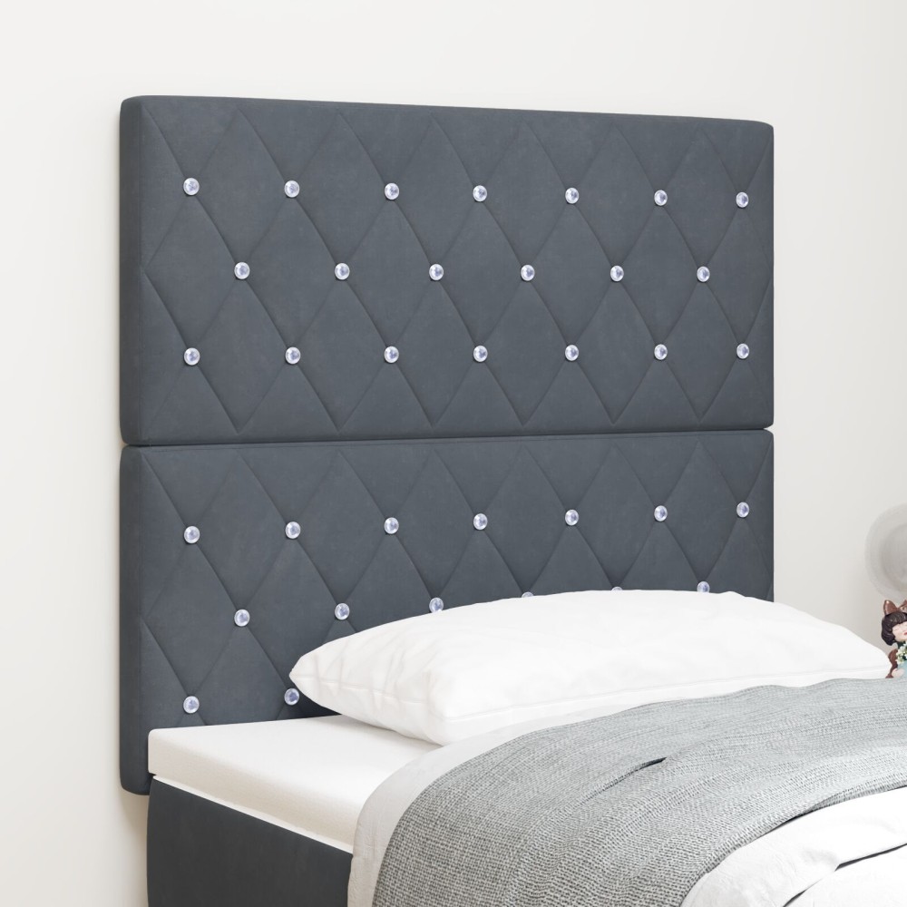 vidaXL Tăblie din Catifea Argyle Manual Gri închis 100 cm Catifea