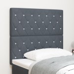 vidaXL Tăblie din Catifea Argyle Manual Gri închis 100 cm Catifea vidaXL Tăblie din Catifea Argyle Manual Gri închis 100 cm Catifea