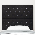 vidaXL Tăblie din Catifea Argyle cu headboard Negru 100 cm Catifea vidaXL Tăblie din Catifea Argyle cu headboard Negru 100 cm Catifea