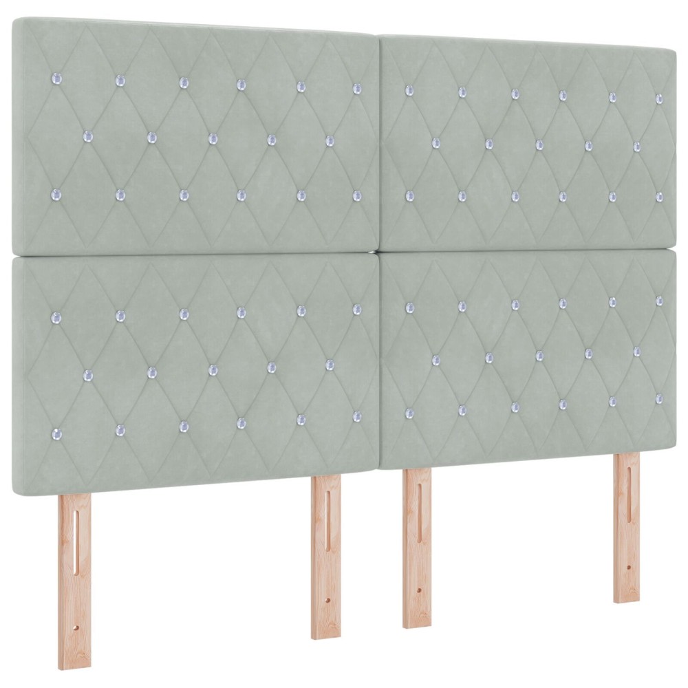 vidaXL Tăblie din Catifea Argyle Manual Gri deschis 160 cm Catifea