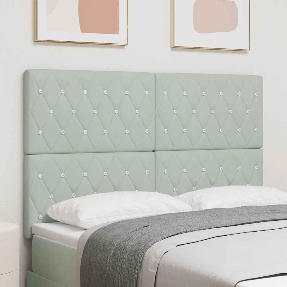 vidaXL Tăblie din Catifea Argyle Manual Gri deschis 160 cm Catifea