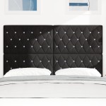 vidaXL Tăblie din Catifea Argyle cu headboard Negru 160 cm Catifea vidaXL Tăblie din Catifea Argyle cu headboard Negru 160 cm Catifea