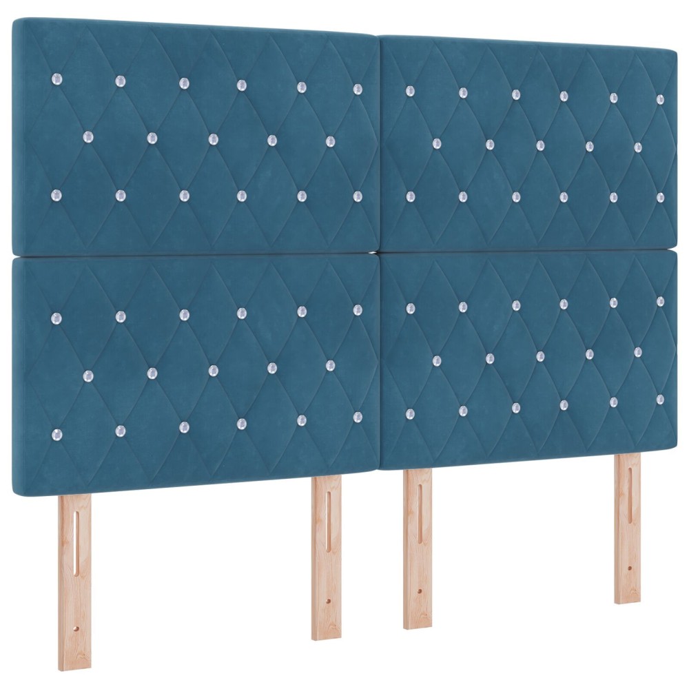 vidaXL Tăblie din Catifea Argyle Manual Albastru închis 160 cm Catifea