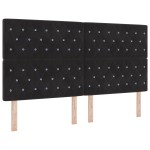 vidaXL Tăblie din Catifea Argyle cu headboard Negru 180 cm Catifea
