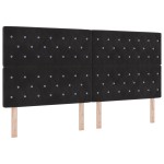 vidaXL Tăblie din Catifea Argyle cu headboard Negru 200 cm Catifea