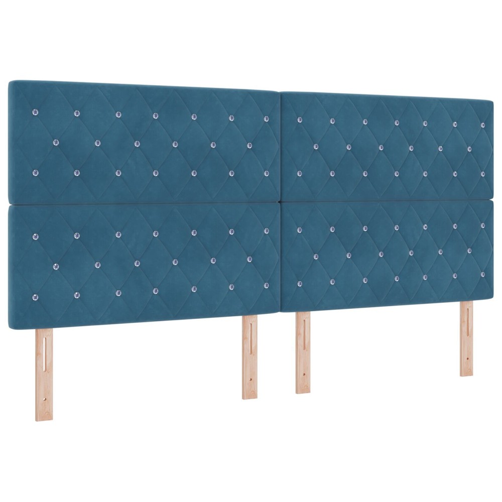 vidaXL Tăblie din Catifea Argyle Manual Albastru închis 200 cm Catifea