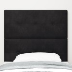 vidaXL Tăblie cap Pe perete cu headboard Manual Negru 80 cm Catifea vidaXL Tăblie cap Pe perete cu headboard Manual Negru 80 cm Catifea