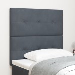 vidaXL Tăblie cap Pe perete cu headboard Gri închis 90 cm Catifea vidaXL Tăblie cap Pe perete cu headboard Gri închis 90 cm Catifea