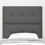 vidaXL Tăblie cap cu headboard Manual Gri închis 100 cm țesătură